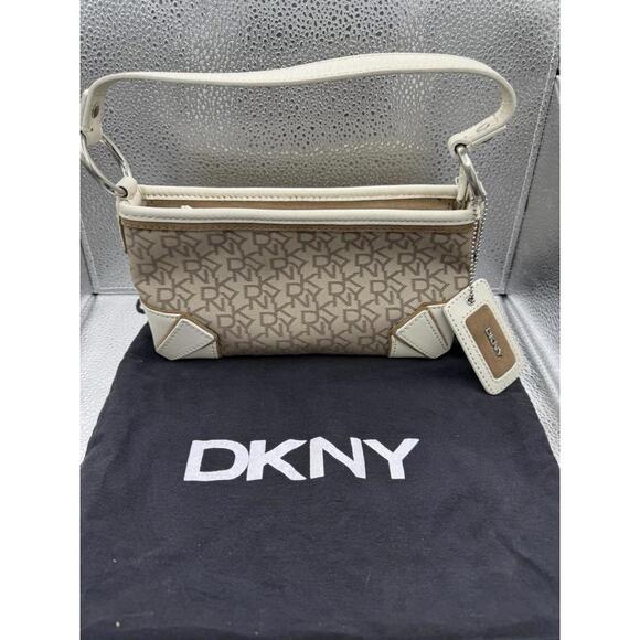 Vintage DKNY Monogram Baguette Shoulder Bag Y2K 1990s - 2000’s - Picture 1 of 9